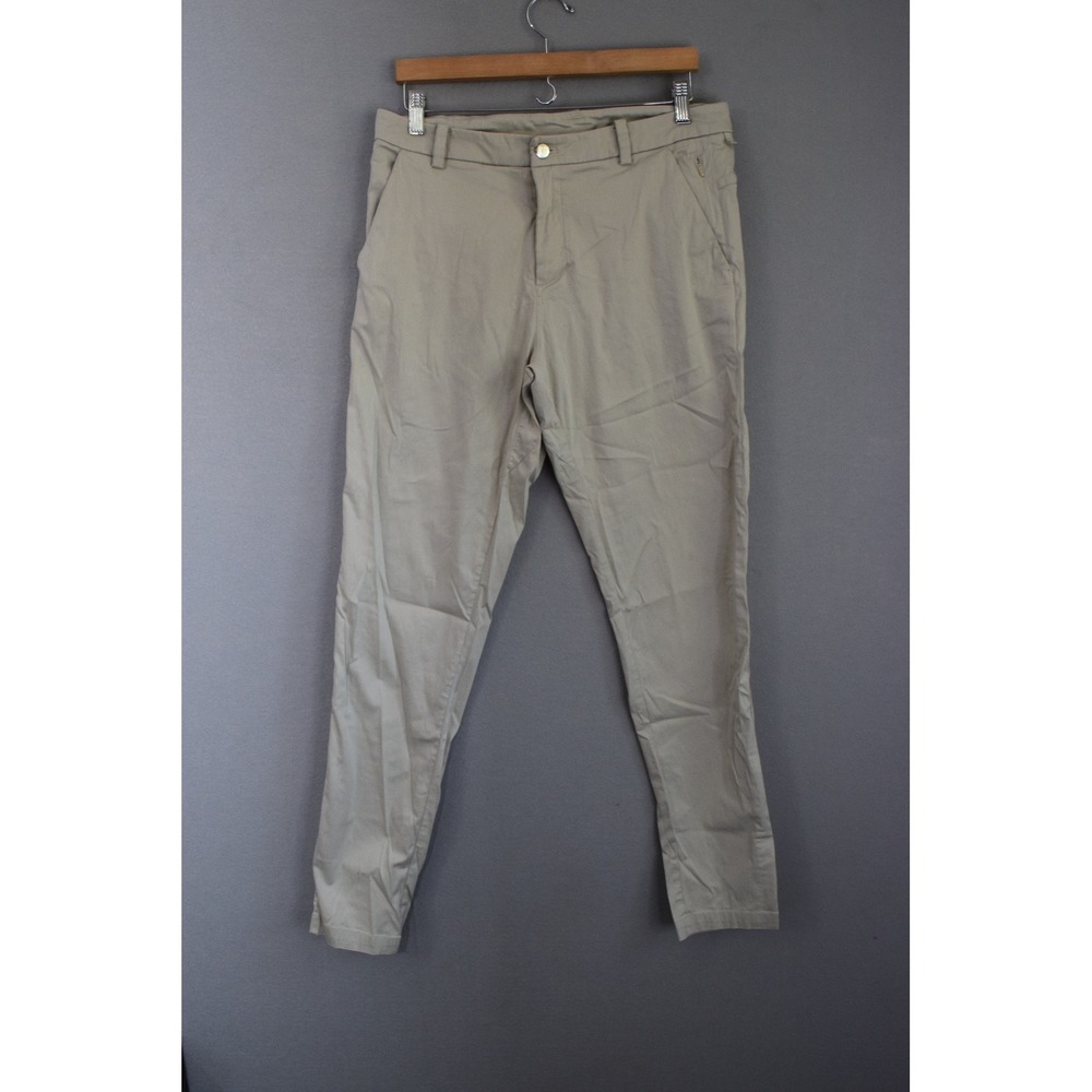 Lululemon Commission Slim Fit Pants 32 Khaki Warpstreme Chino Mens Trousers